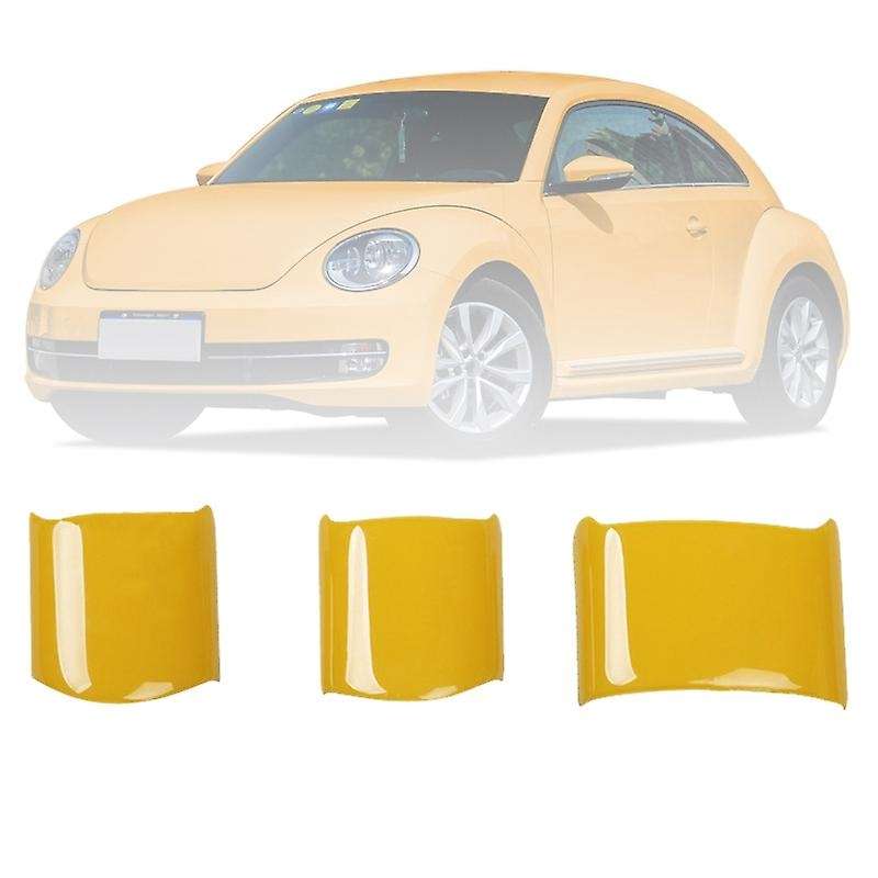 for 2003-2010 3PCS Yellow ABS Car Interior Steering Wheel Cover Trim Moldings Accessories