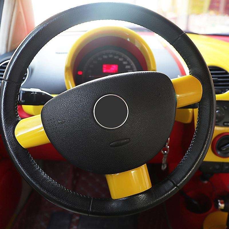 for 2003-2010 3PCS Yellow ABS Car Interior Steering Wheel Cover Trim Moldings Accessories