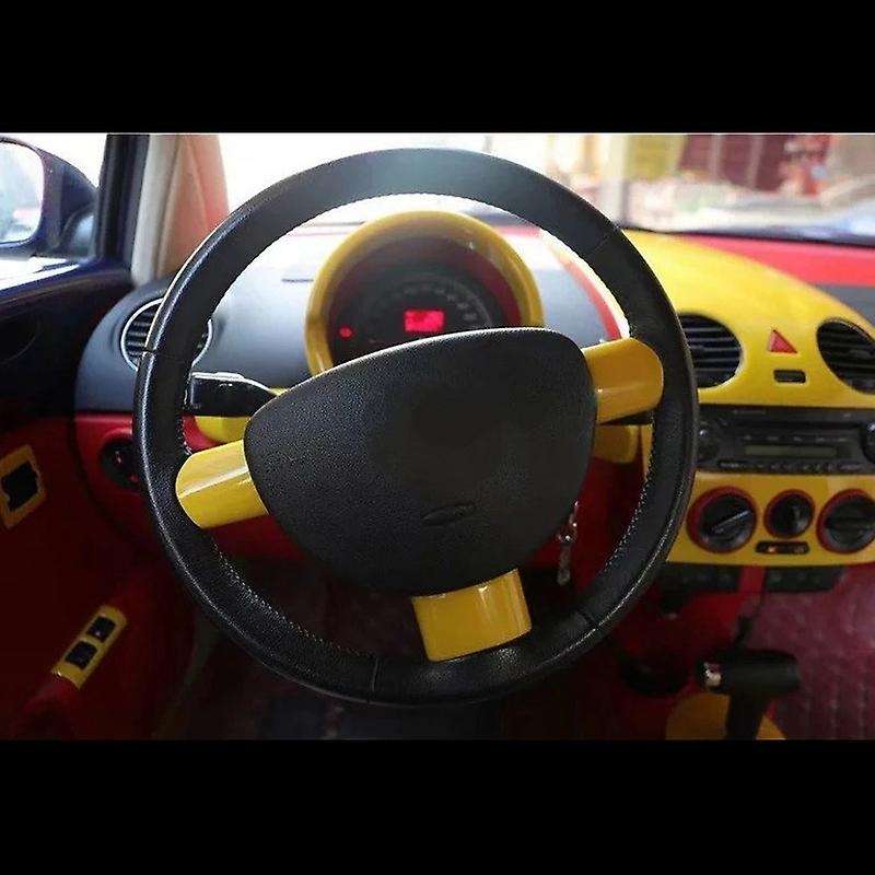 for 2003-2010 3PCS Yellow ABS Car Interior Steering Wheel Cover Trim Moldings Accessories
