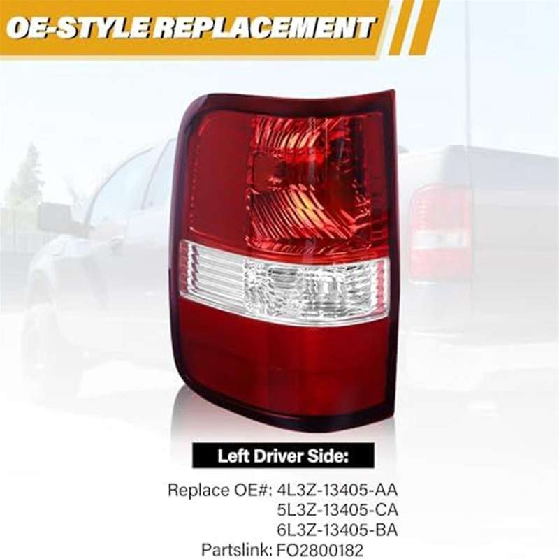 for 2004-2008 Tail Light Assembly Brake Rear Light Replacement 5L3Z-13405-CA, without Bulb, Left