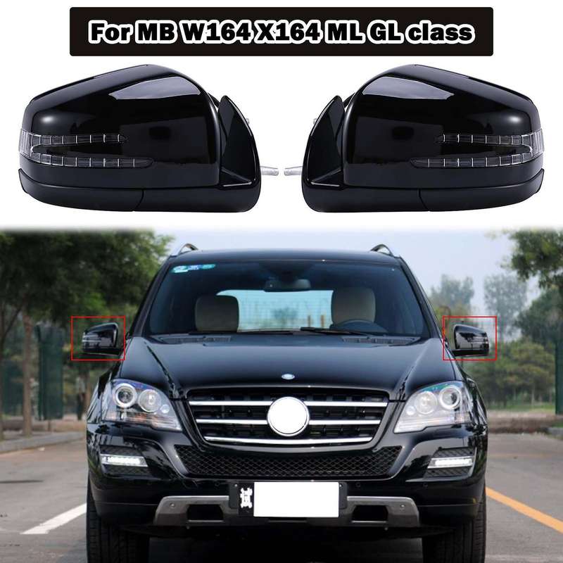 for 2005-2011 W164 X164 Ml Gl Class Left Side Rear View Mirror Side Door Mirror Assembly Black