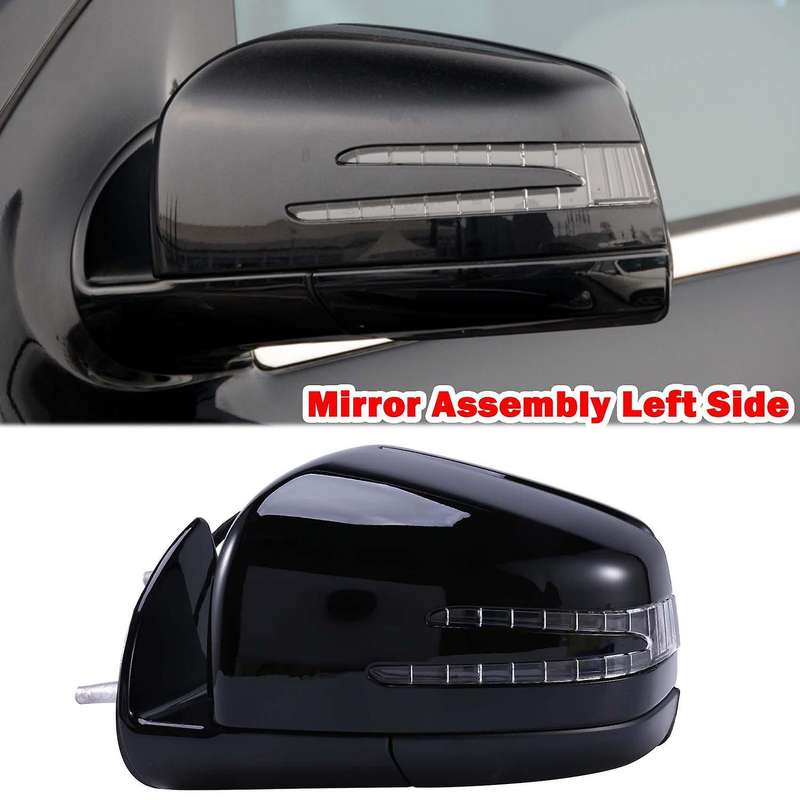 for 2005-2011 W164 X164 Ml Gl Class Left Side Rear View Mirror Side Door Mirror Assembly Black