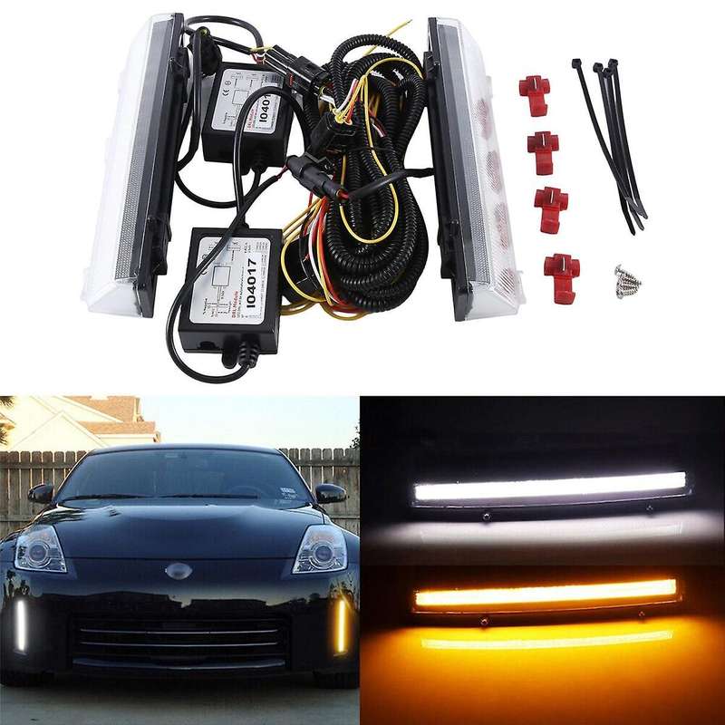 for 2006-2009 350z Car Clear Led Turn Signal Lights Side Marker with Drl