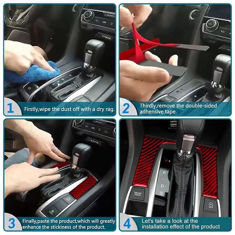 for 2006-2011 Red Carbon Fiber Speedometer Upper Panel Sticker Trim