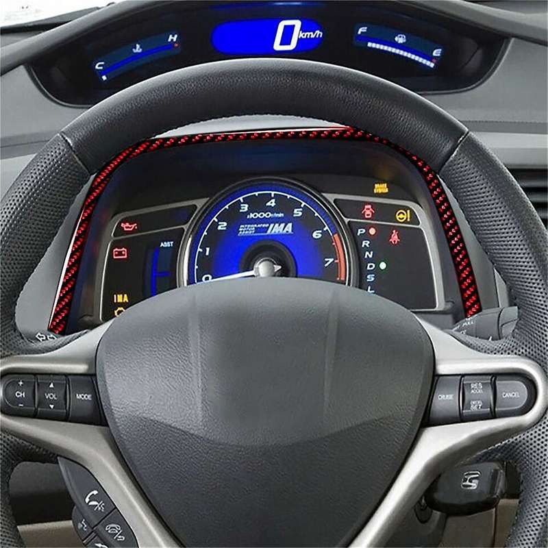for 2006-2011 Red Carbon Fiber Speedometer Upper Panel Sticker Trim