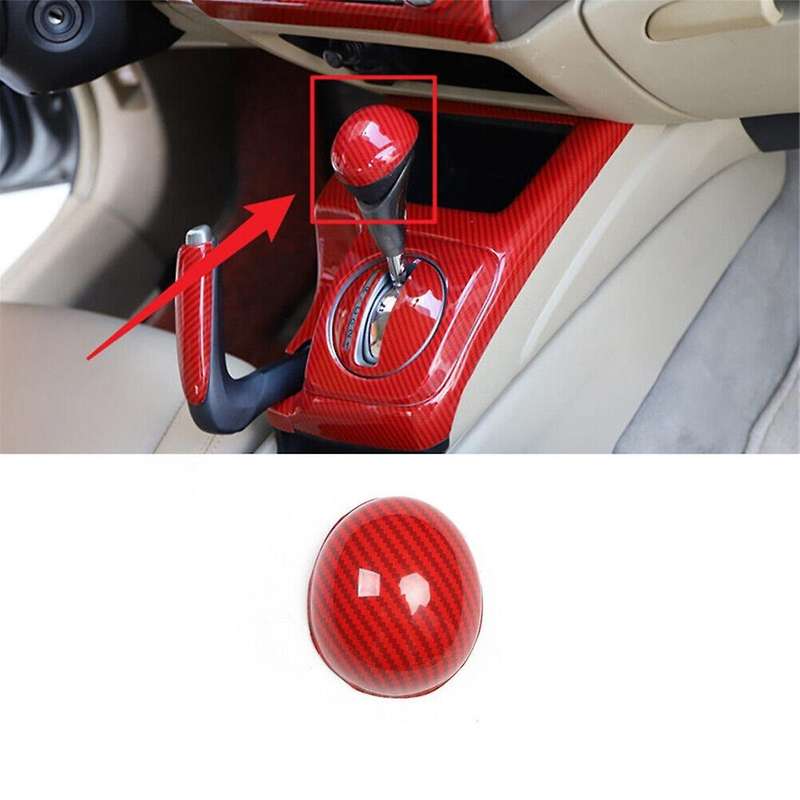 for 2006-2011 Red Carbon Fibre Central Console Gear Shift Knob Cover