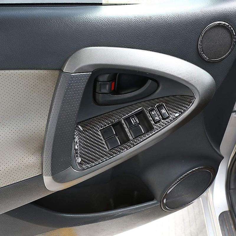 for 2006-2012 Soft Carbon Fiber 3D Sticker Window Panel Switch Button Frame Cover Trim Interior Car
