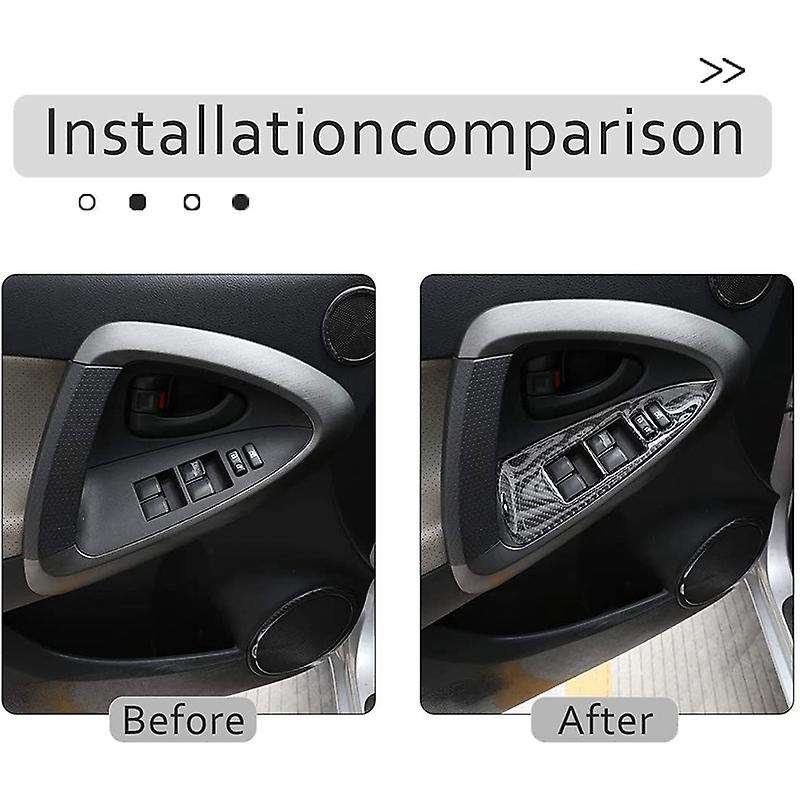 for 2006-2012 Soft Carbon Fiber 3D Sticker Window Panel Switch Button Frame Cover Trim Interior Car