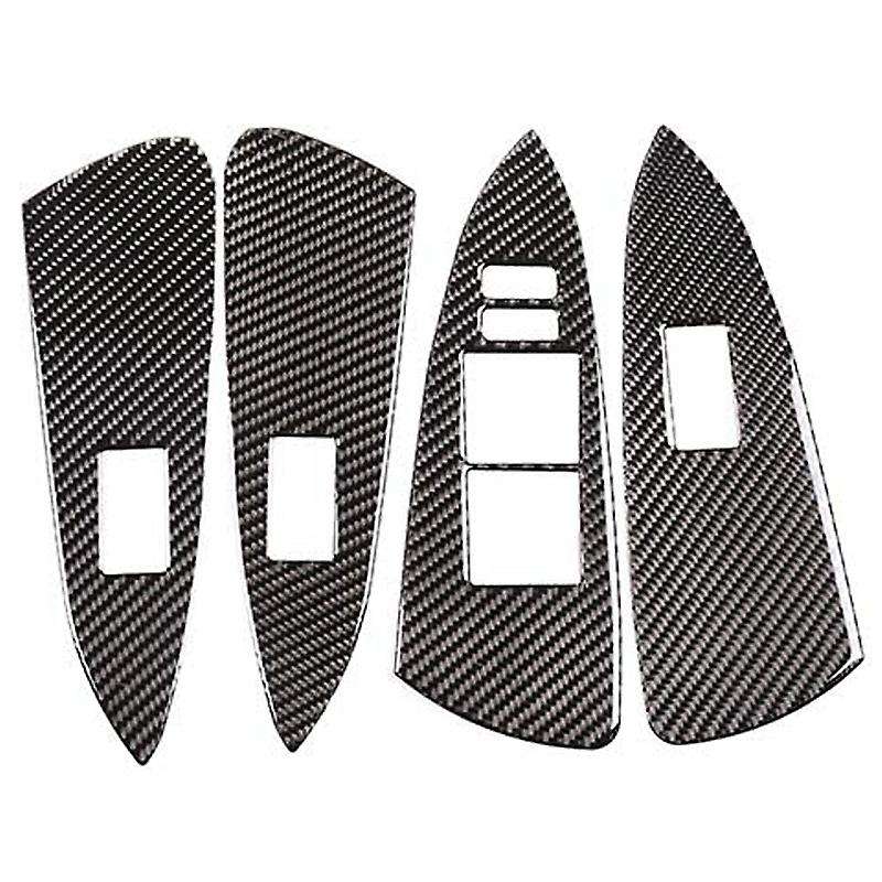 for 2006-2012 Soft Carbon Fiber 3D Sticker Window Panel Switch Button Frame Cover Trim Interior Car