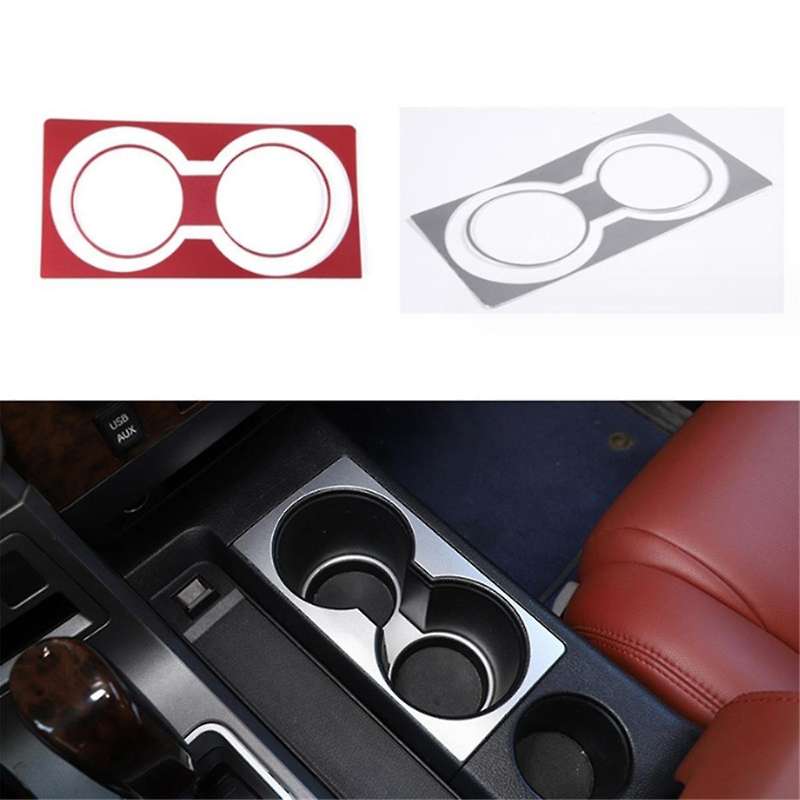 for 2007-2013 Aluminum Alloy Car Central Control Water Cup Holder Trim Sticker Car Accessories Red