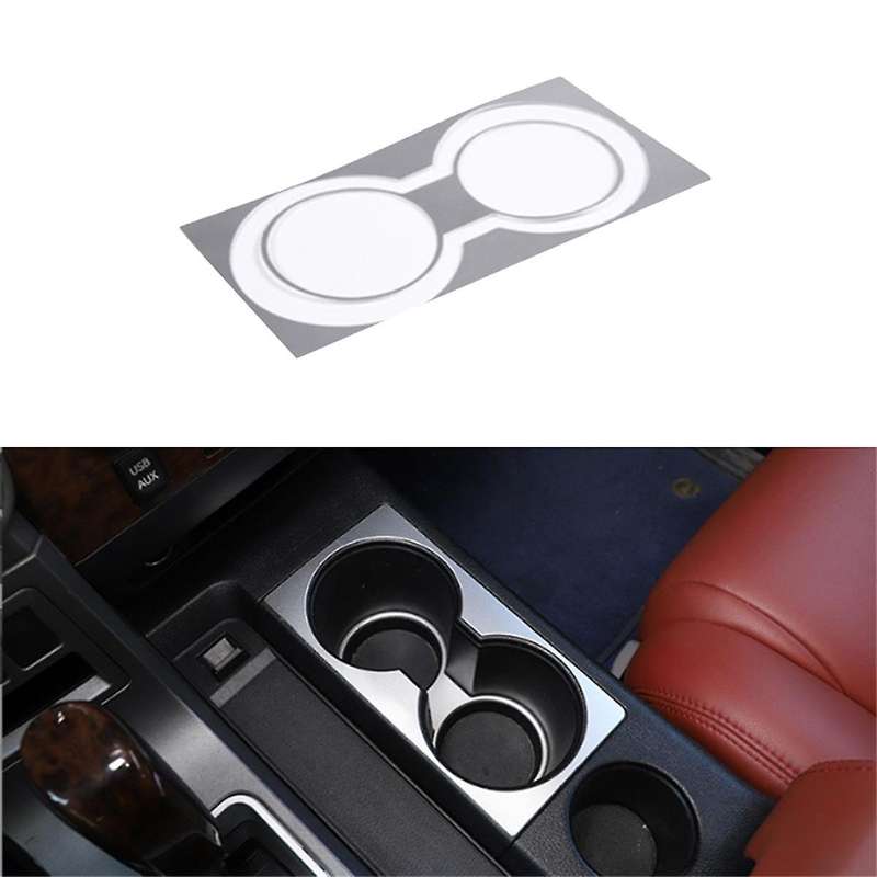 for 2007-2013 Aluminum Alloy Car Central Control Water Cup Holder Trim Sticker Car Accessories Silv