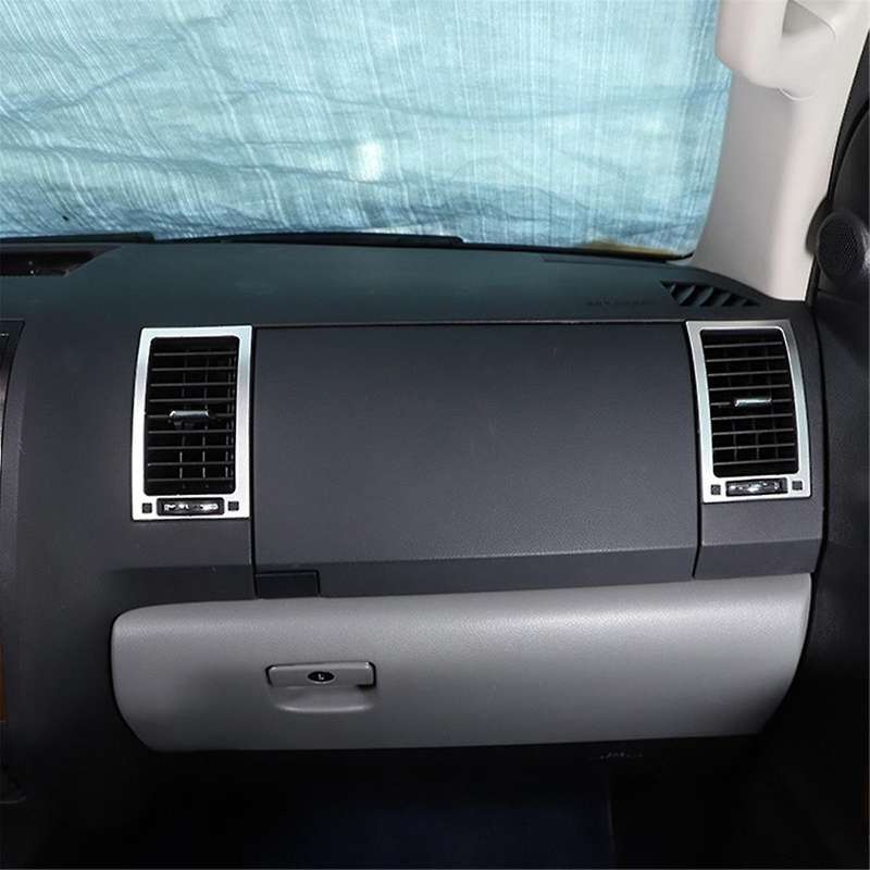 for 2007-2013 Car Dashboard and Co-Pilot Outlet Frame Cover Trim Sticker Car Accessories Silver