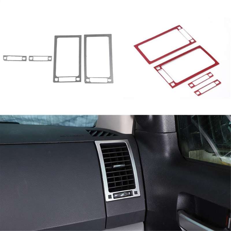 for 2007-2013 Car Dashboard and Co-Pilot Outlet Frame Cover Trim Sticker Car Accessories Silver