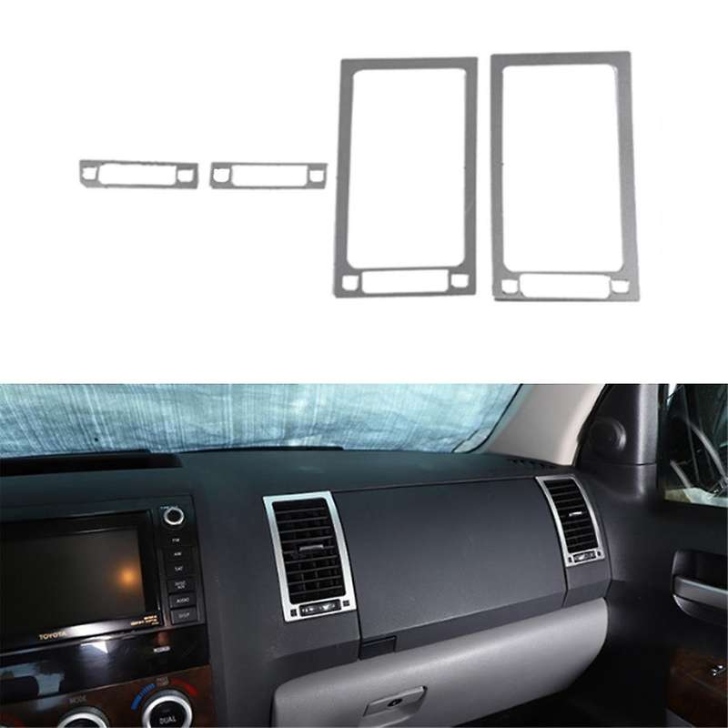 for 2007-2013 Car Dashboard and Co-Pilot Outlet Frame Cover Trim Sticker Car Accessories Silver