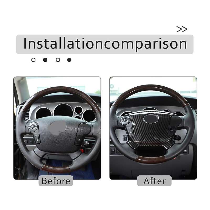 for 2007-2013 Car Steering Wheel Panel Cover Trim Decoriation Interior Accessories (abs Carbon Fiber