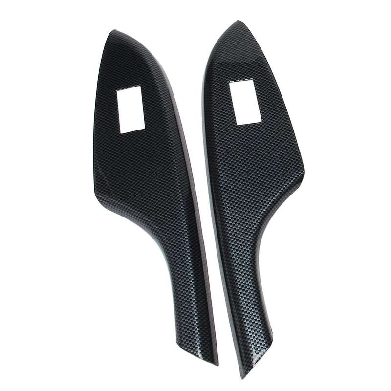 for 2007-2013 Door Window Lift Panel Carbon Fiber Door Window Switch Cover Trim LHD