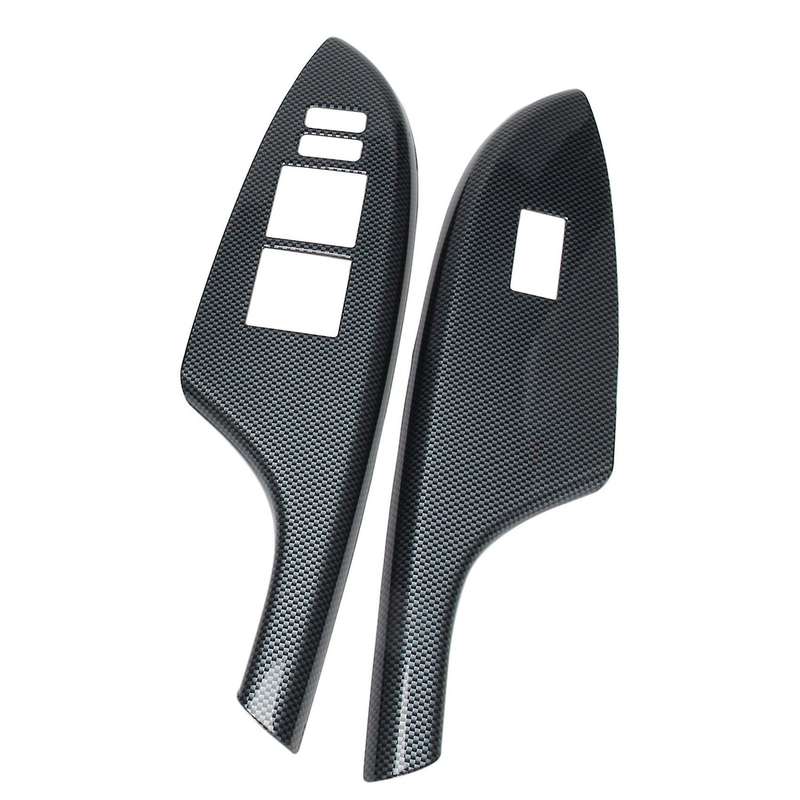 for 2007-2013 Door Window Lift Panel Carbon Fiber Door Window Switch Cover Trim LHD