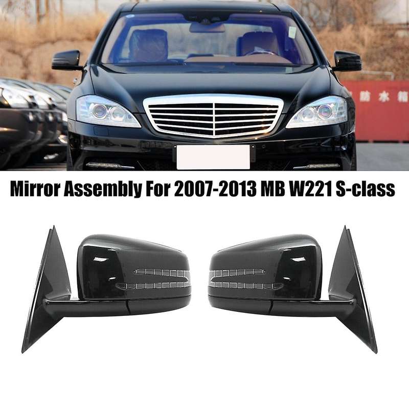 for 2007-2013 W221 S-Class S300 S350 S400 S63 Left Side Door Power Rear View Mirror Assembly Black