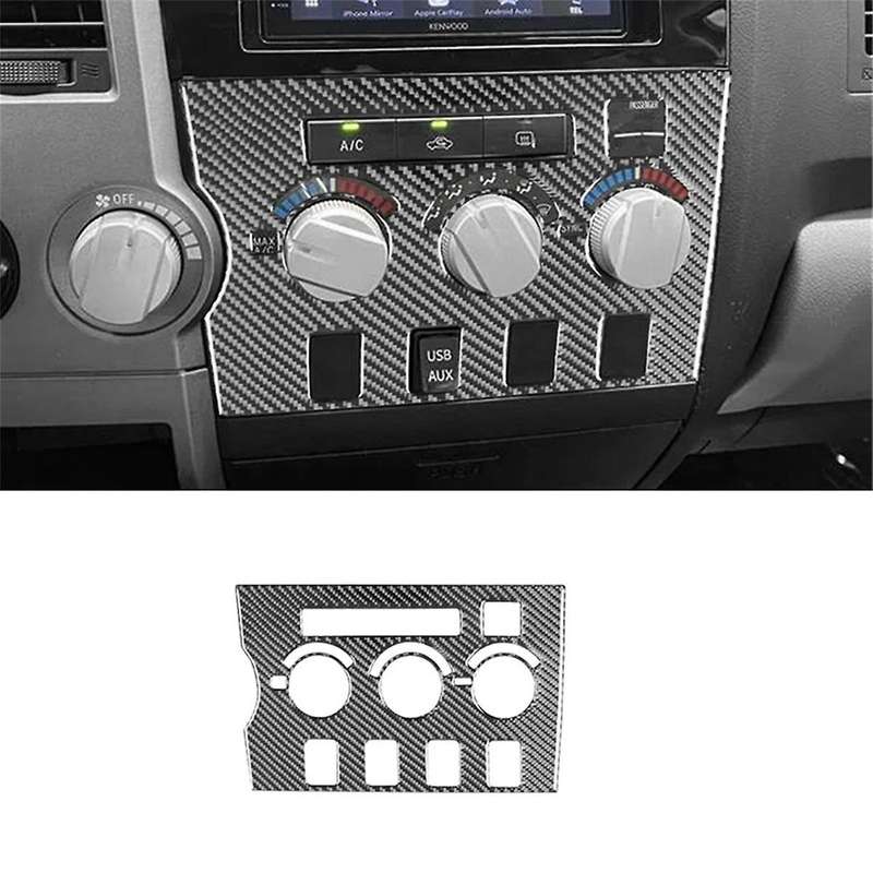 for 2007-2013 LHD Soft Carbon Fiber Car Center Console Climate AC Panel Trim Cover Interior Accessor