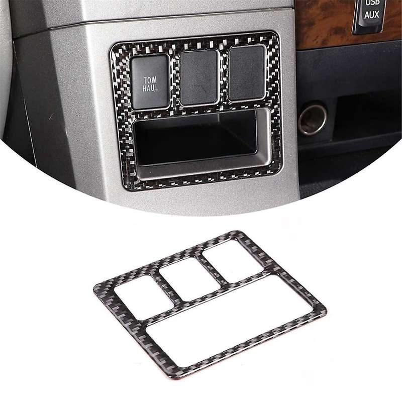 for 2007-2013 LHD Soft Carbon Fiber Car Center Console Tow Haul Switch Trim Sticker Interior Accesso