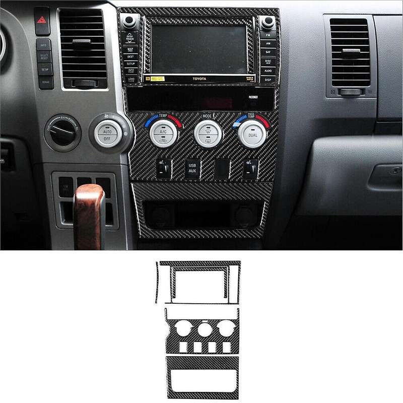 for 2007-2013 Soft Carbon Fiber Center Console Full Set Interior Kit Cover Sticker Trim Accessories
