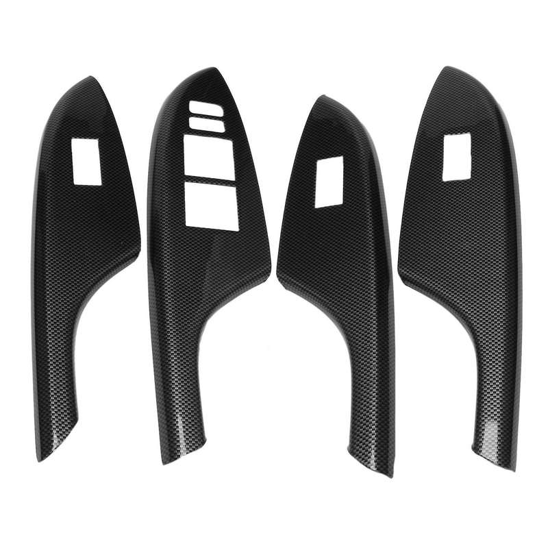 for 2007-2013 Door Window Lift Panel Carbon Fiber Door Window Switch Cover Trim RHD