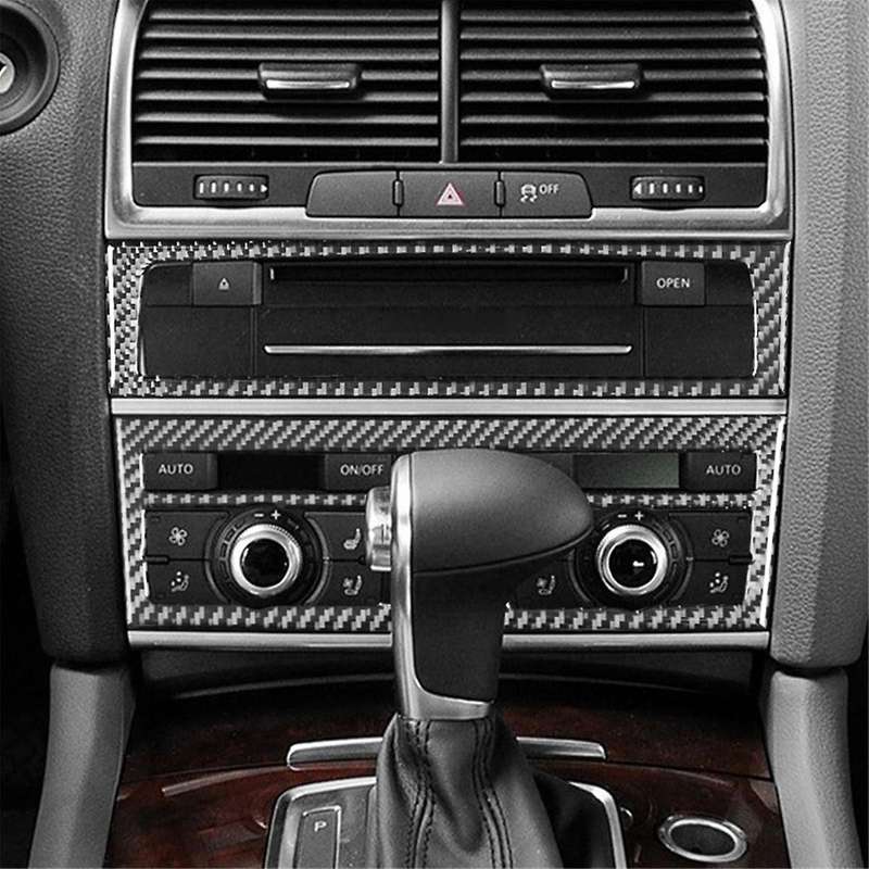for 2007-2015 Real Soft Carbon Fiber Car Central AC Air Control Button Panel Cover Trim Interior Acc