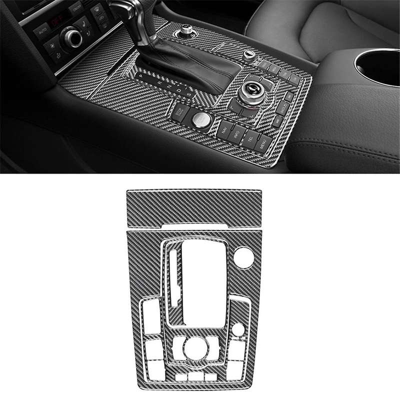 for 2007-2015 LHD Real Soft Carbon Fiber Car Center Console Gear Shift Panel Cover Trim Interior Acc