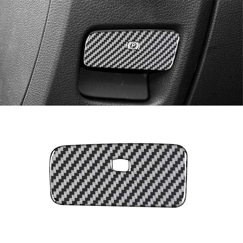 for 2007-2015 Real Soft Carbon Fiber Car Electronic Handbrake Cover Parking Brake Release Trim Acces
