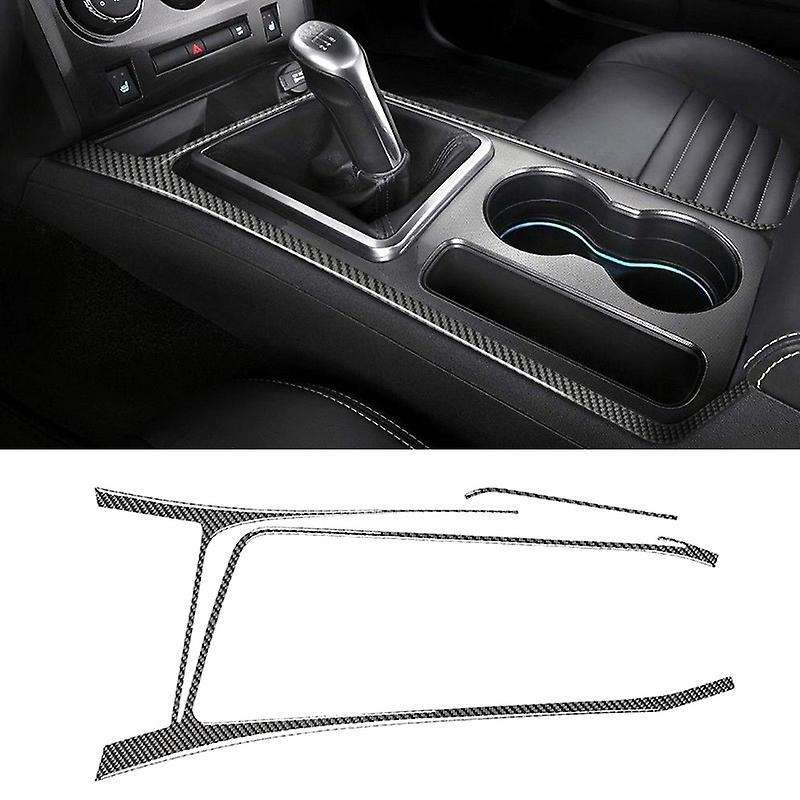 for 2008-2014 Car Accessories Carbon Fiber Gear Shift Side Strip Trim Cover Sticker, Black