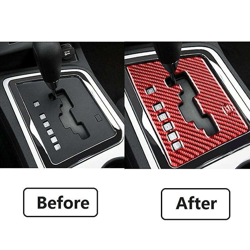 for 2008-2014 Car Accessories Carbon Fiber Console Gear Shift Box Panel Cover Trim Sticker, Black
