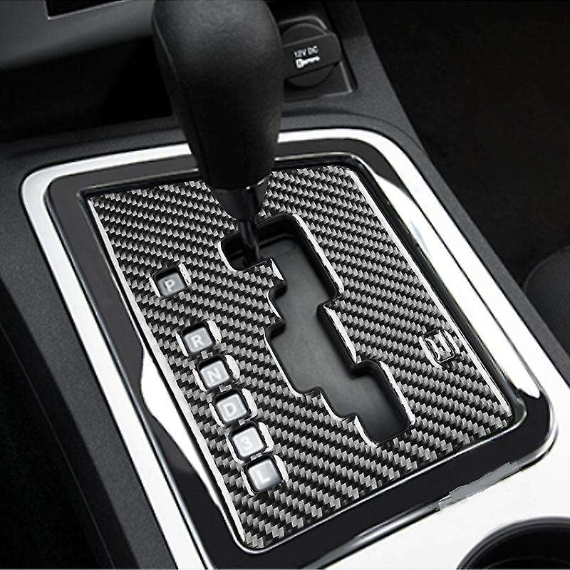 for 2008-2014 Car Accessories Carbon Fiber Console Gear Shift Box Panel Cover Trim Sticker, Black