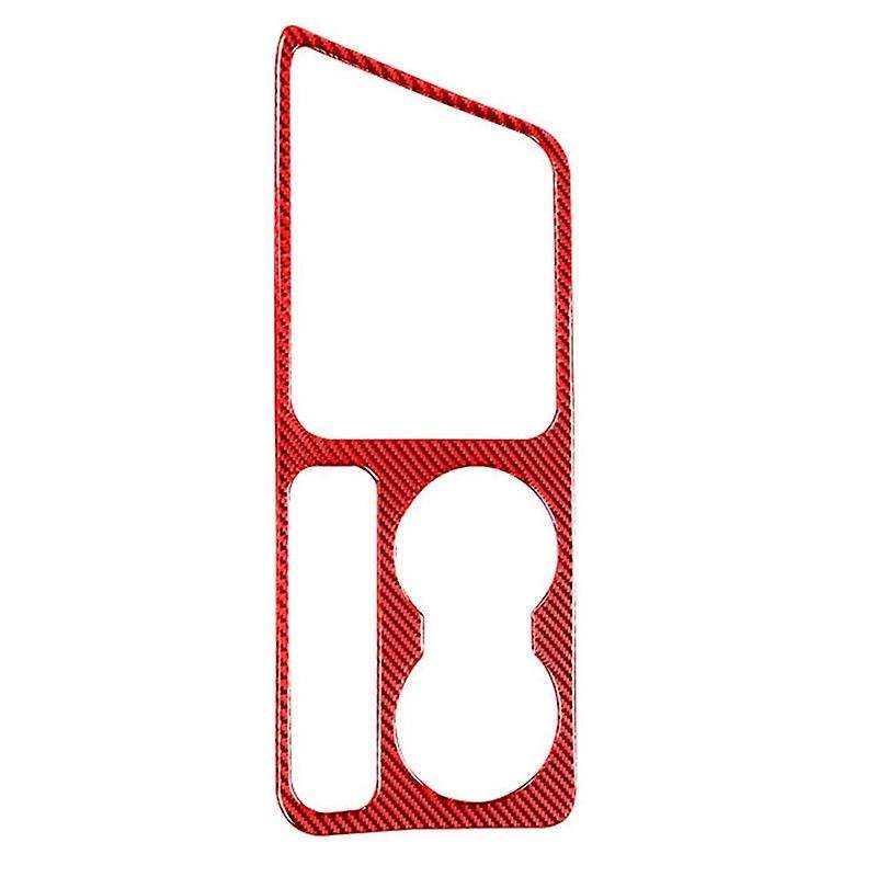 for 2008-2014 Car Accessories Carbon Fiber Gear Shift Panel & Cup Holder Trim Cover Sticker, Red