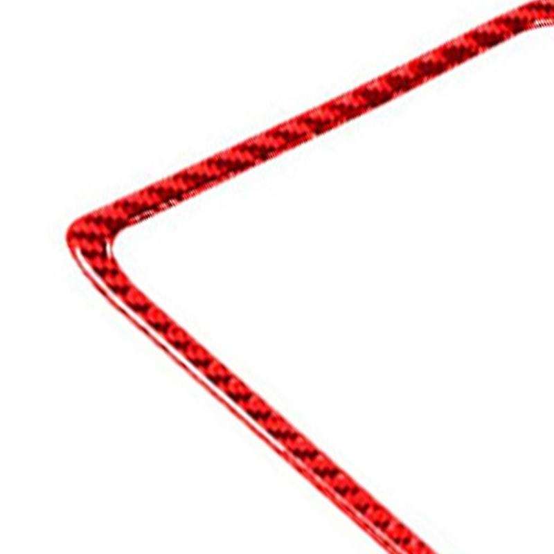 for 2008-2014 Car Accessories Carbon Fiber Gear Shift Panel & Cup Holder Trim Cover Sticker, Red