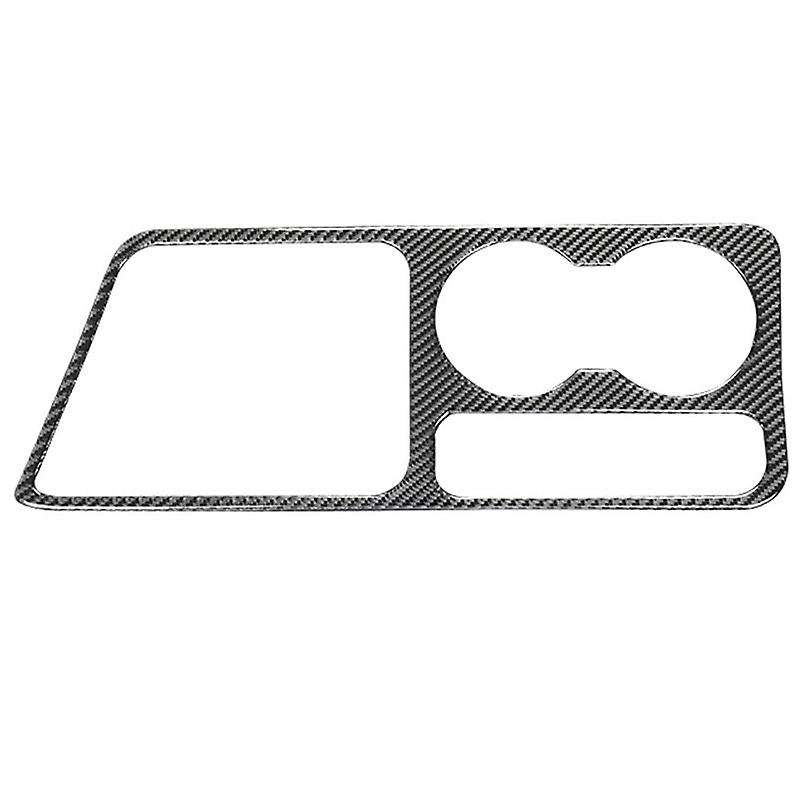 for 2008-2014 Car Accessories Carbon Fiber Gear Shift Panel & Cup Holder Trim Cover Sticker, Black