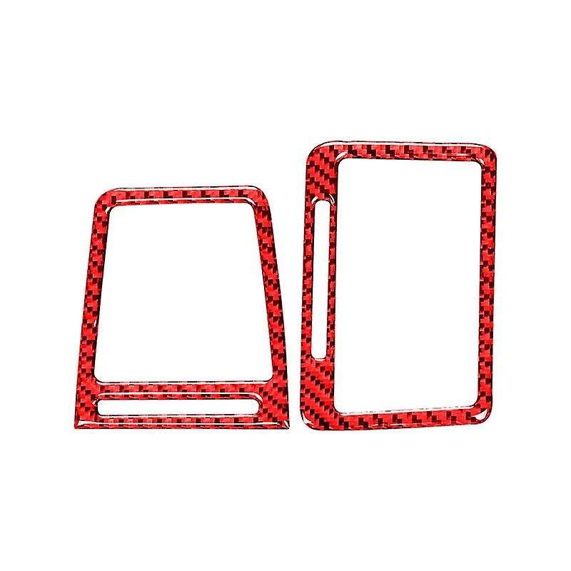 for 2008-2014 Car Accessories Carbon Fiber Dashboard Outlet Cover Panel Trim Sticker, Red