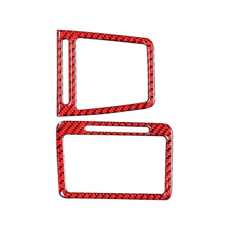 for 2008-2014 Car Accessories Carbon Fiber Dashboard Outlet Cover Panel Trim Sticker, Red