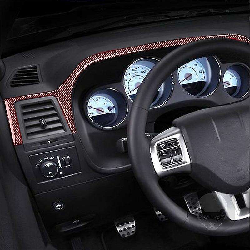 for 2008-2014 Carbon Fiber Central Control Interior Dashboard Panel Trim Sticker Cover, Balck