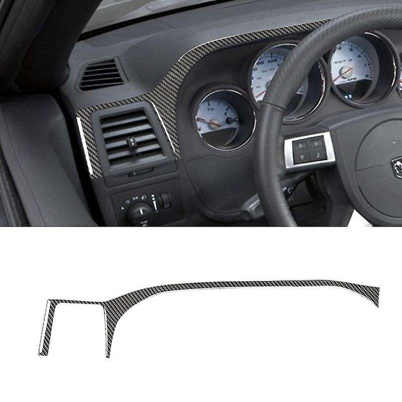 for 2008-2014 Carbon Fiber Central Control Interior Dashboard Panel Trim Sticker Cover, Balck