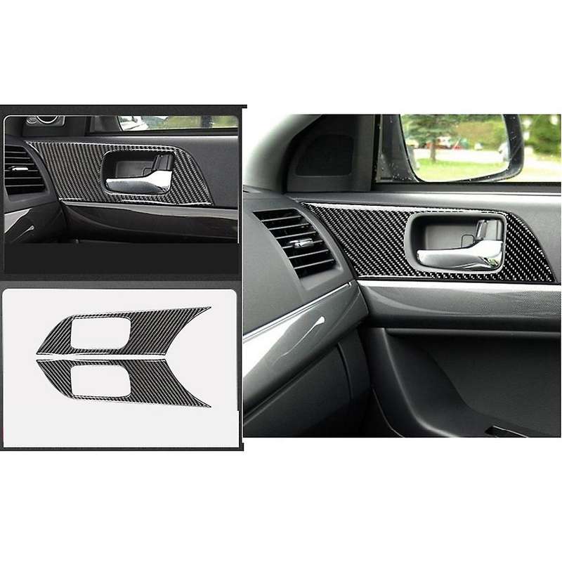 for 2008-2015 Carbon Fiber Car Inner Door Handle Pull Sticker Cover Trim Frame Decorative Accessorie