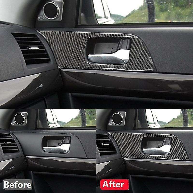 for 2008-2015 Carbon Fiber Car Inner Door Handle Pull Sticker Cover Trim Frame Decorative Accessorie