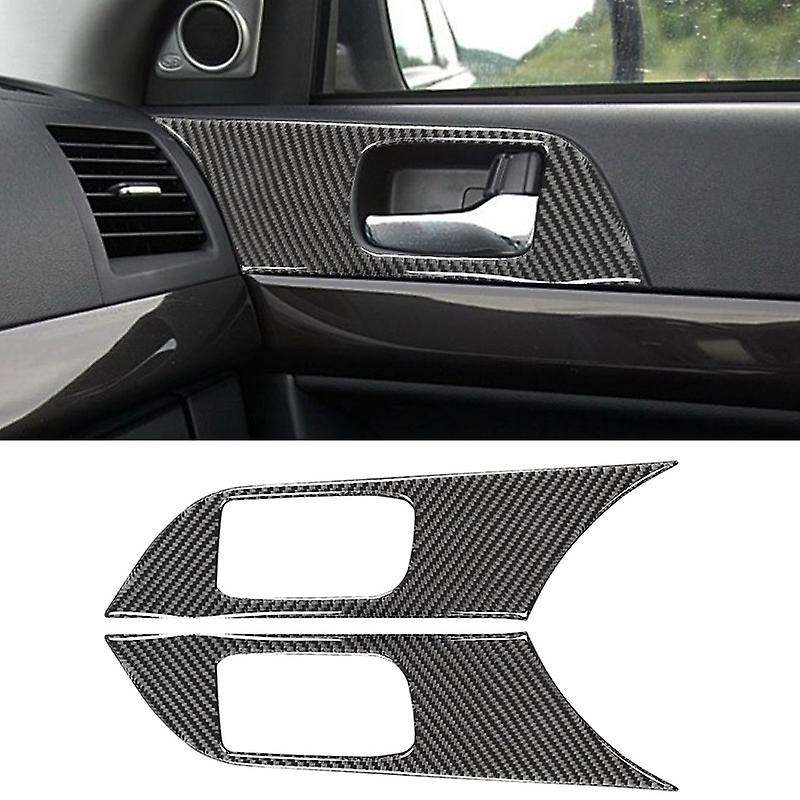 for 2008-2015 Carbon Fiber Car Inner Door Handle Pull Sticker Cover Trim Frame Decorative Accessorie