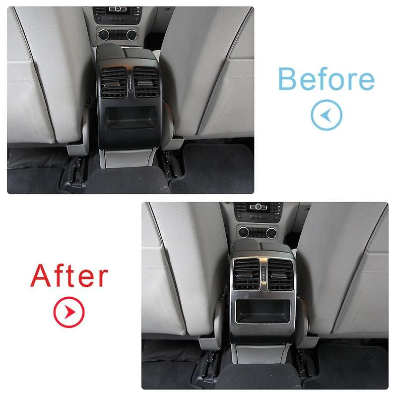 for 2008-2015 Chrome ABS Rear Armrest Air Condition Vent Outlet Frame Cover Trim