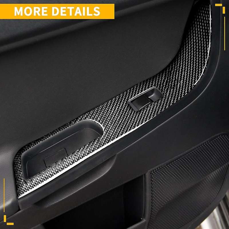 for 2008-2015 Carbon Fiber Car Window Lift Switch Panel Sticker Cover Door Button Trim Accessories,R