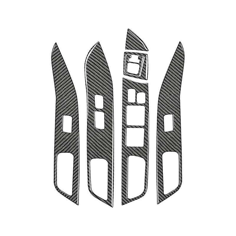 for 2008-2015 Carbon Fiber Car Window Lift Switch Panel Sticker Cover Door Button Trim Accessories,R
