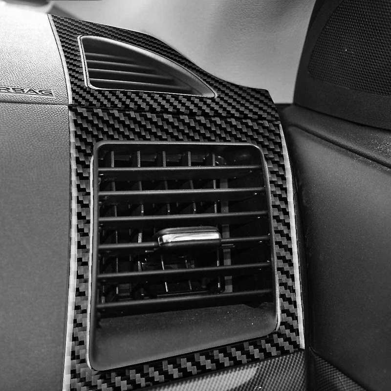 for 2008-2015 Carbon Fiber Dashboard Side Air Outlet Vent Sticker Cover Trim Frame Accessories,Black