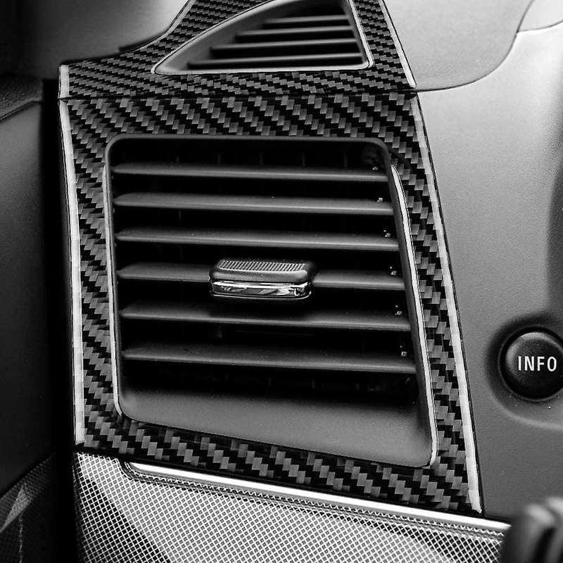 for 2008-2015 Carbon Fiber Dashboard Side Air Outlet Vent Sticker Cover Trim Frame Accessories,Black