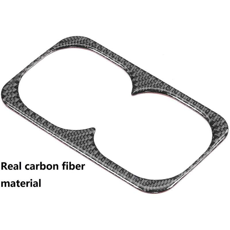 for 2008-2015 Car Carbon Fiber Rear Center Armrest Cup Holder Sticker Cover Trim Accessories