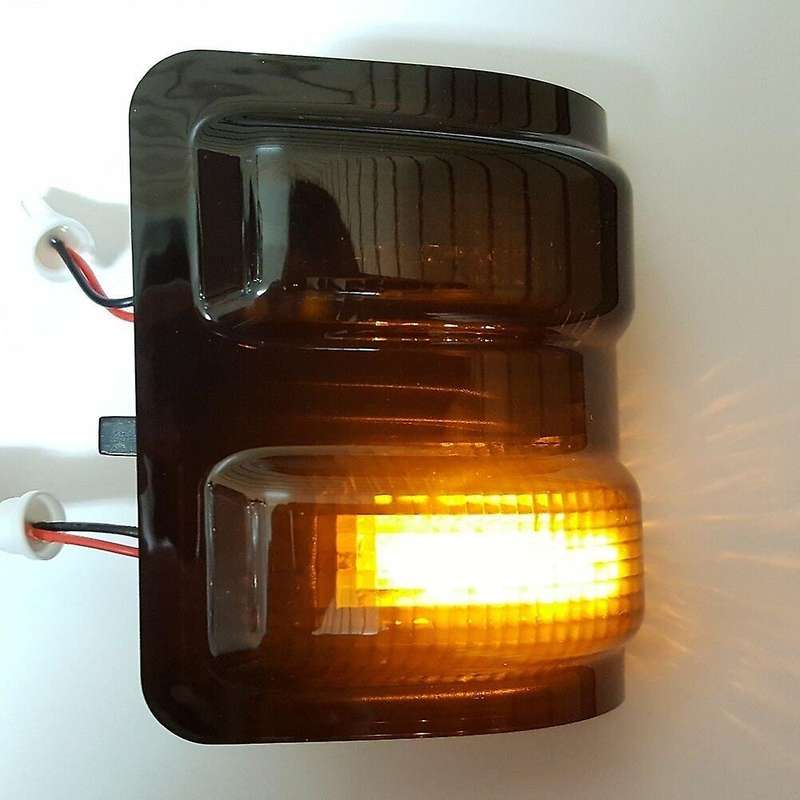 for 2008-2016 Super Duty Smoke Side Mirror Amber LED Running Signal Lights