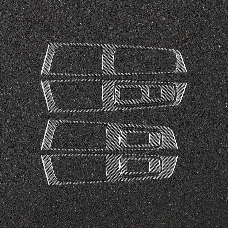 for 2009-2012 LHD Soft Carbon Fiber Car Window Lifting Control Switch Cover Trim Sticker Accessories